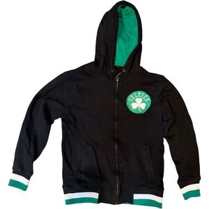 UNK NBA Boston Celtics Full Zip Hoodie Black Green Small Stained Used